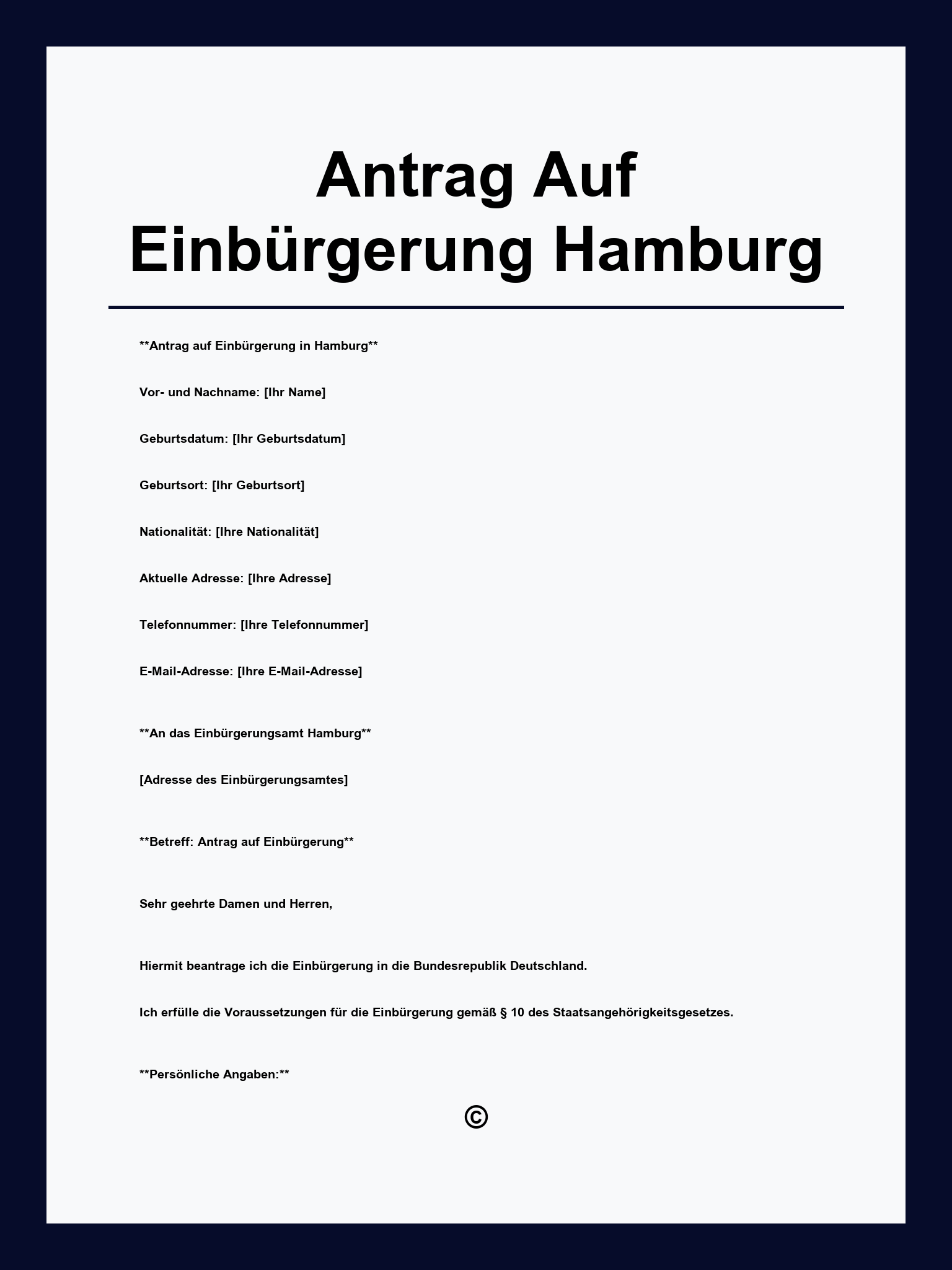 Antrag Auf Einbürgerung Formular Hamburg