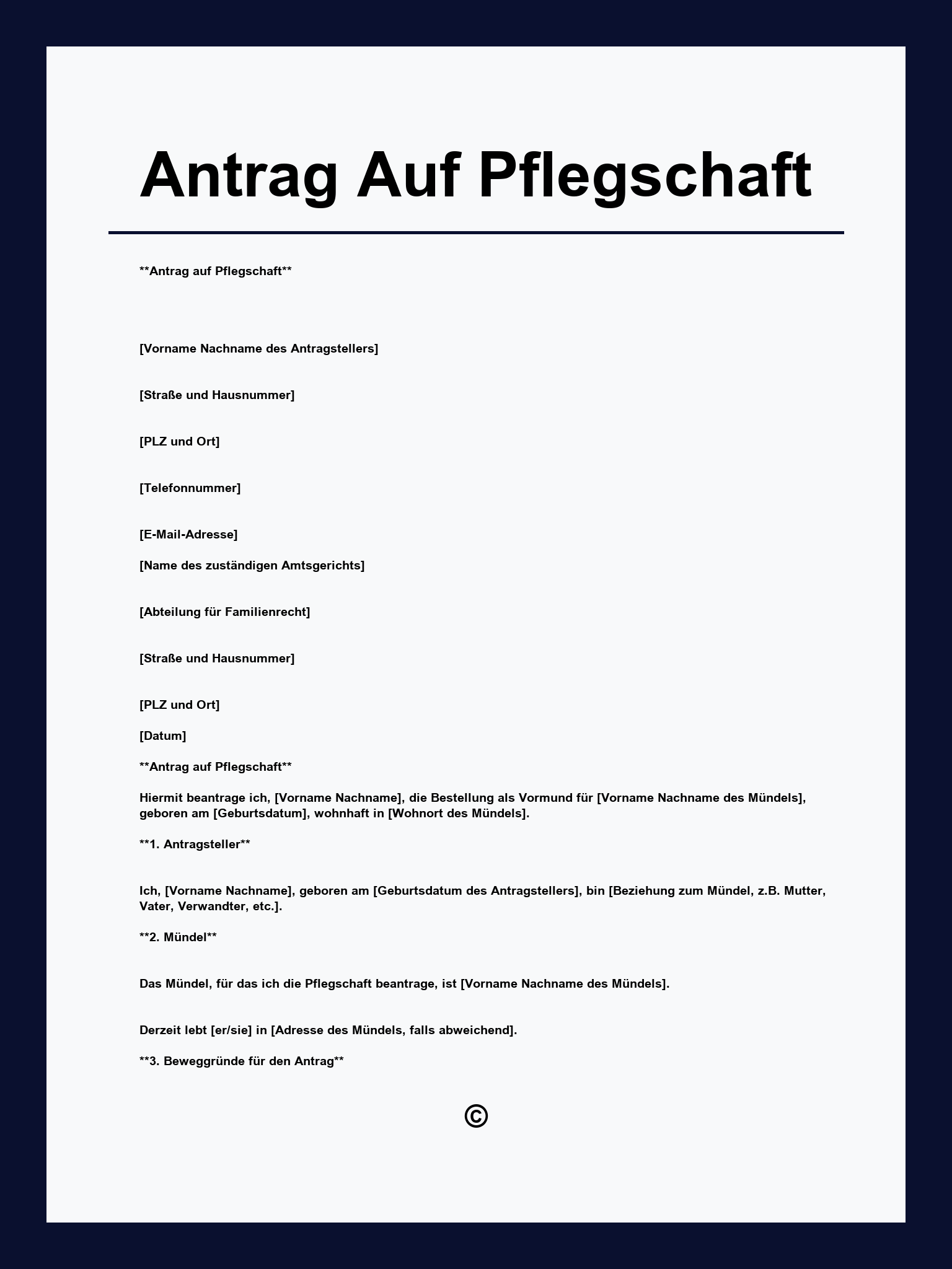 Antrag Auf Pflegschaft Muster