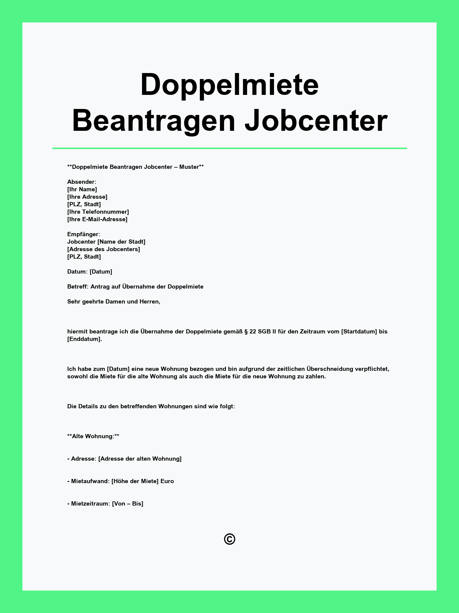 Doppelmiete Beantragen Jobcenter