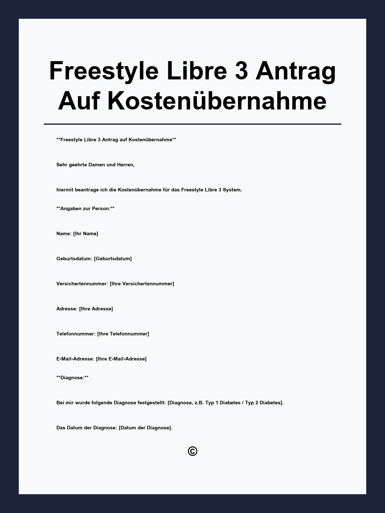 Freestyle Libre 3 Antrag Auf Kostenübernahme