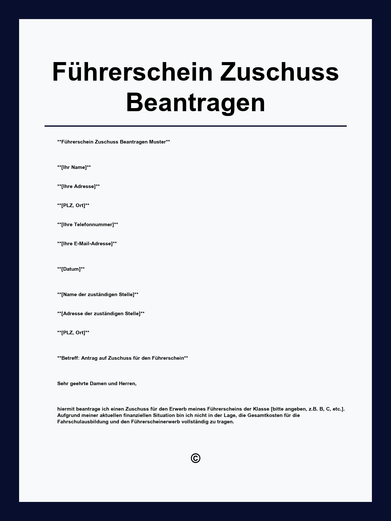 Führerschein Zuschuss Beantragen