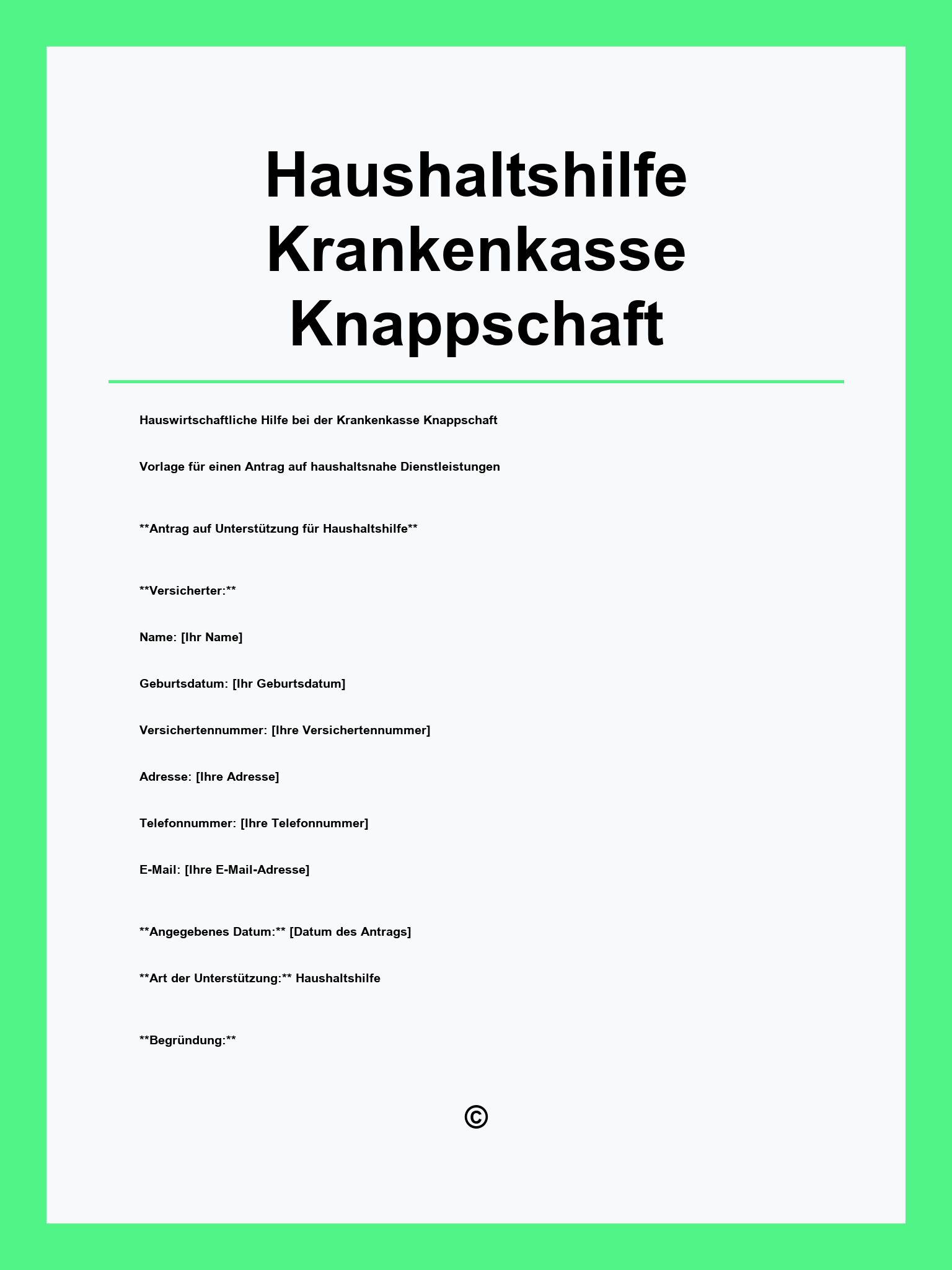 Haushaltshilfe Krankenkasse Knappschaft