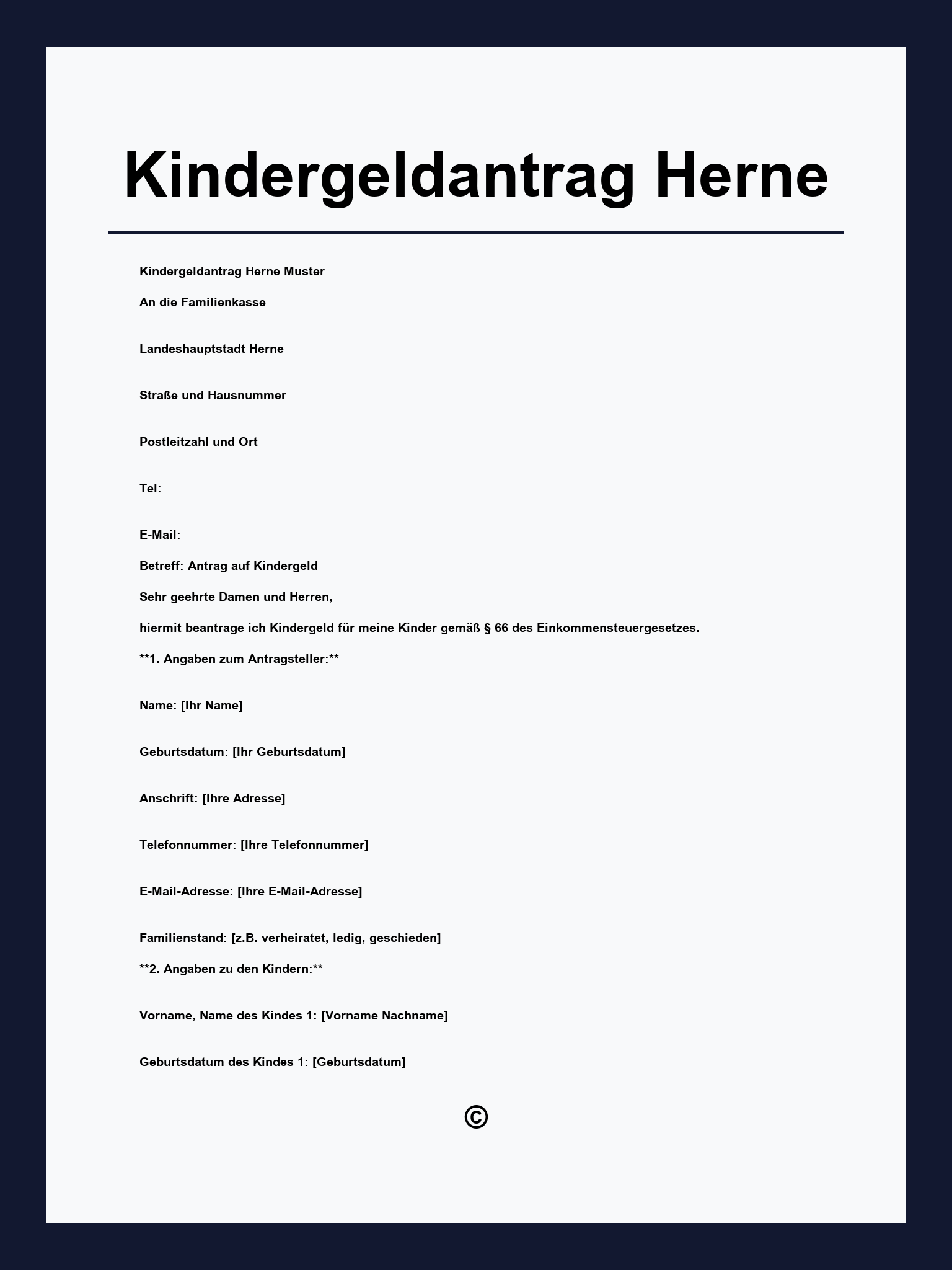 Kindergeldantrag Herne