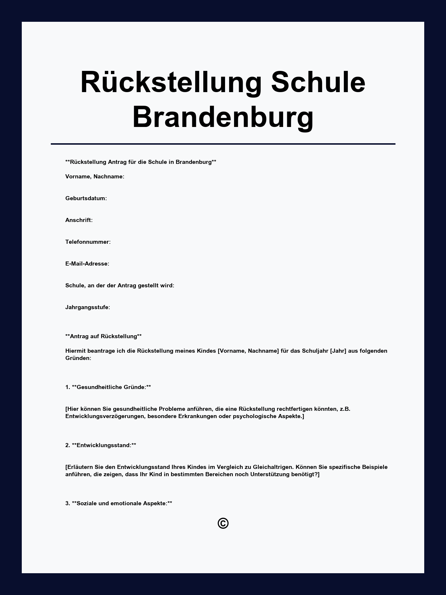 Rückstellung Schule Brandenburg