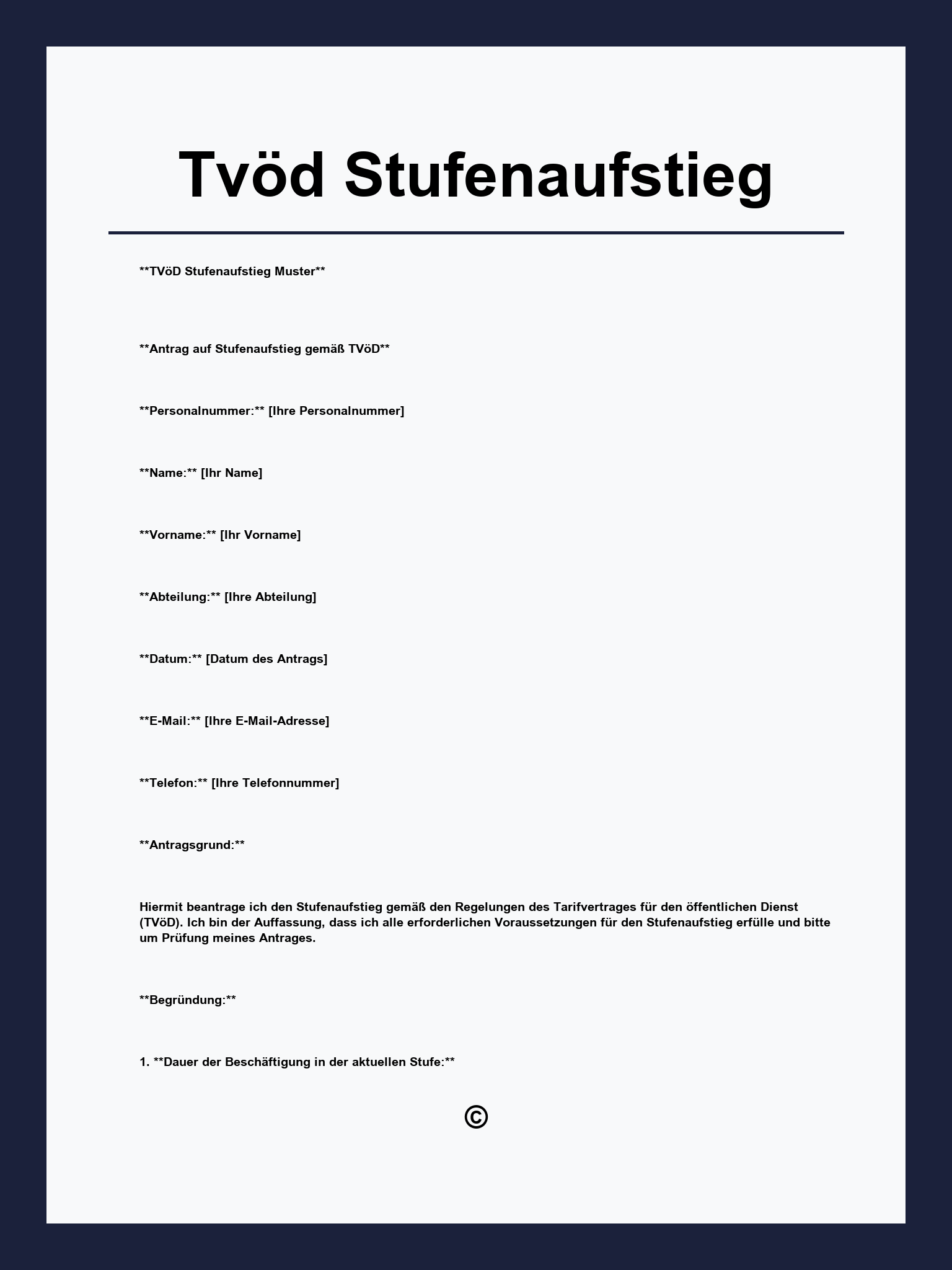 Tvöd Stufenaufstieg