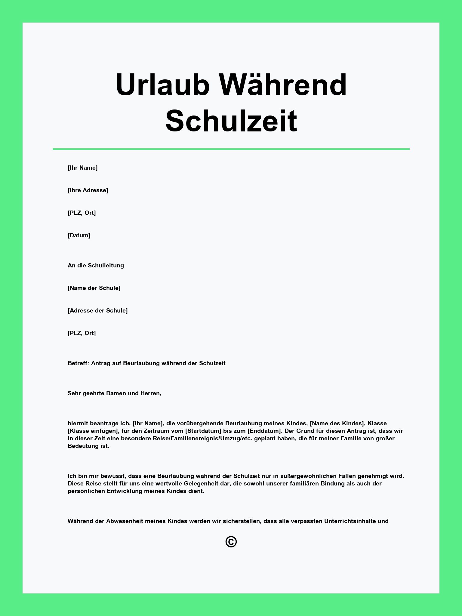 Urlaub Während Schulzeit